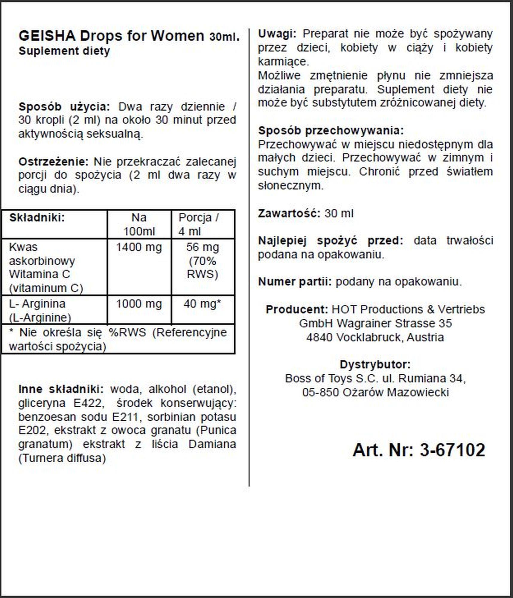 Shiatsu Geisha – stimuliuojantys lašai moterims (30 ml) - Image 6