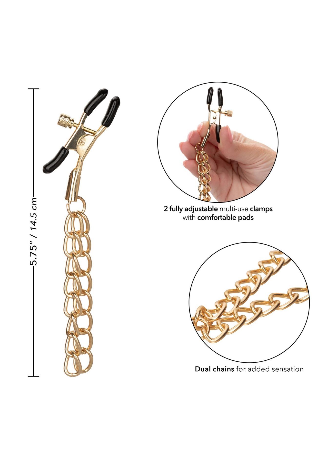 Ride Em Denim Nipple Clamps Gold - Image 16