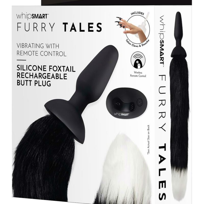 Whipsmart – vibruojantis analinis kamštis su lapės uodega (35 cm)