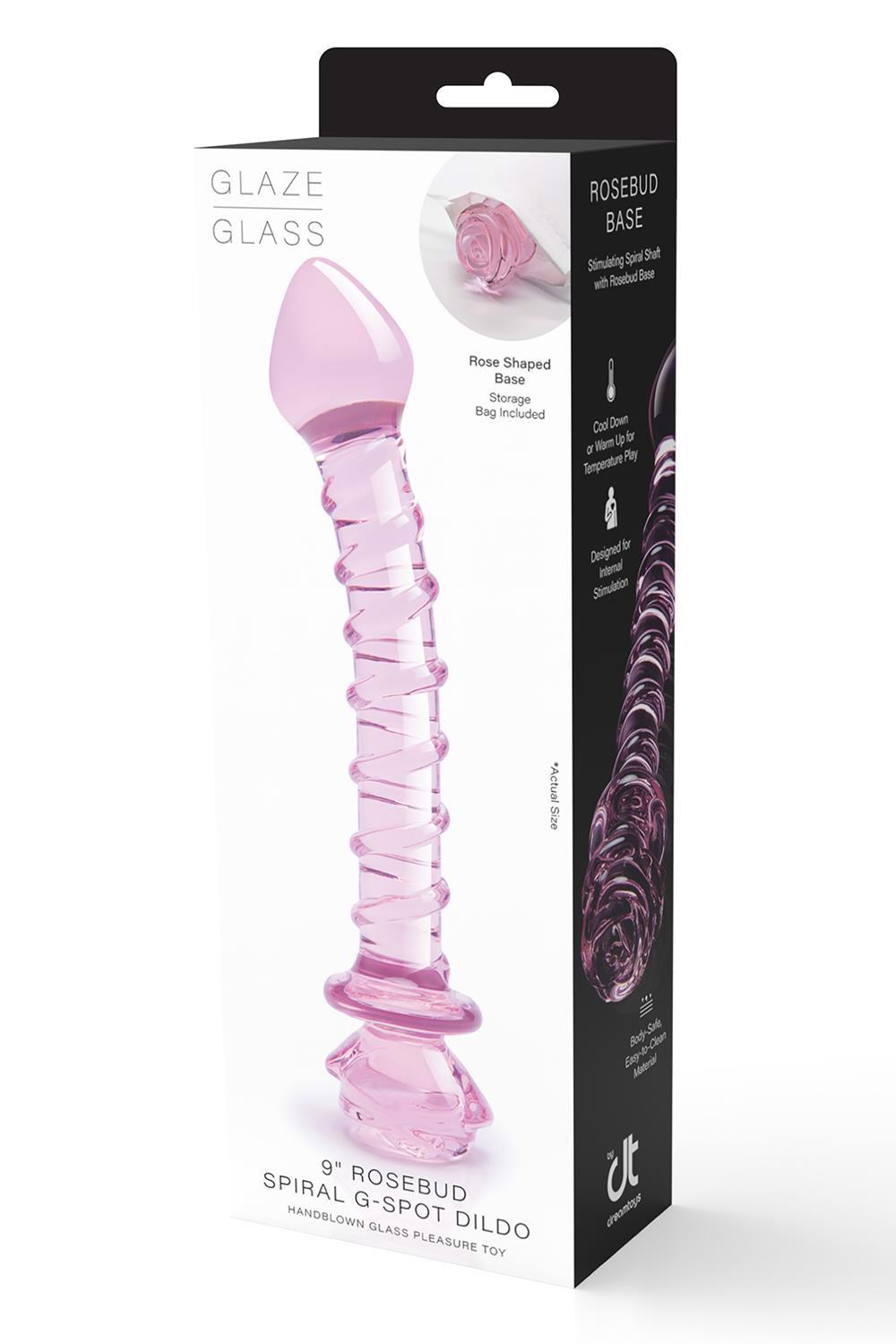 Glaze Rosebud – rankų darbo stiklinis dildo