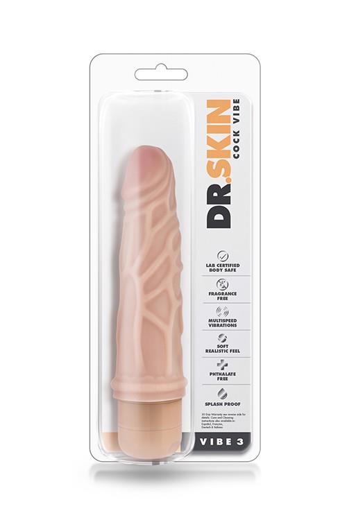 Dr. Skin Cock Vibe – vibruojantis realistinis dildo Nr. 3