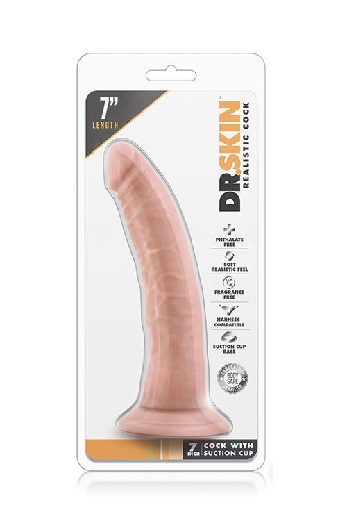 Dr. Skin – realistinis dildo su siurbtuku (vanilinis)