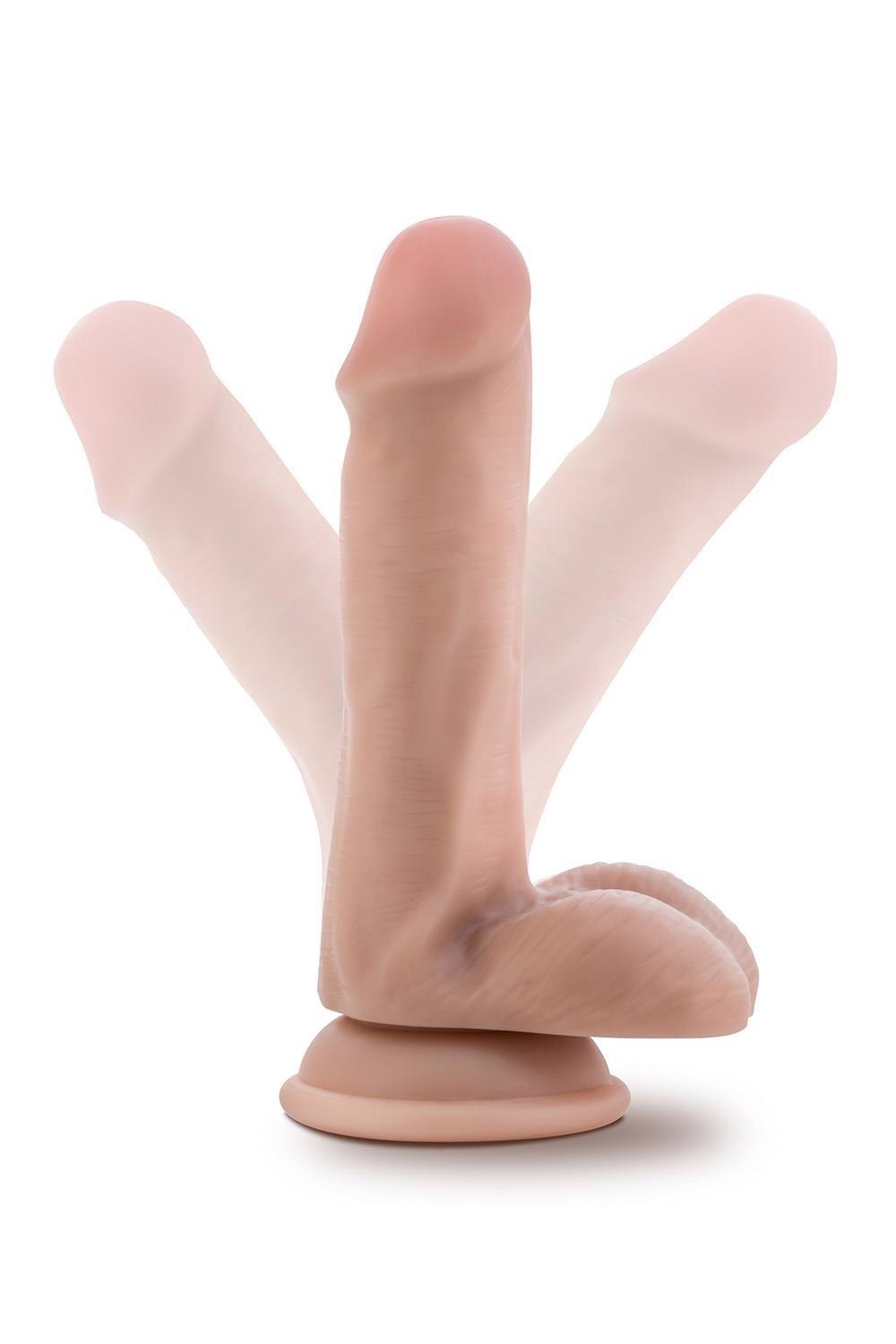 Dr. Skin Plus – lankstus realistinis dildo su sėklidėmis (vanilinis) - Image 3
