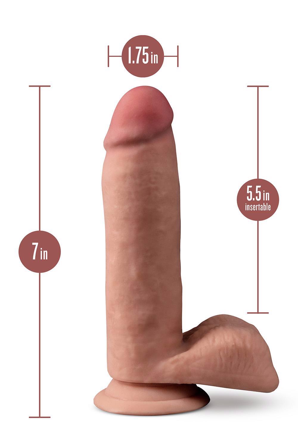 Dr. Skin Plus – lankstus realistinis dildo su sėklidėmis (mocha) - Image 5