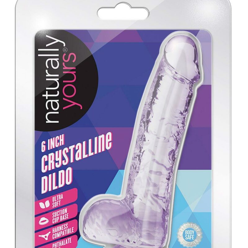 NATURALLY YOURS 6" CRYSTALLINE DILDO AMETHYST