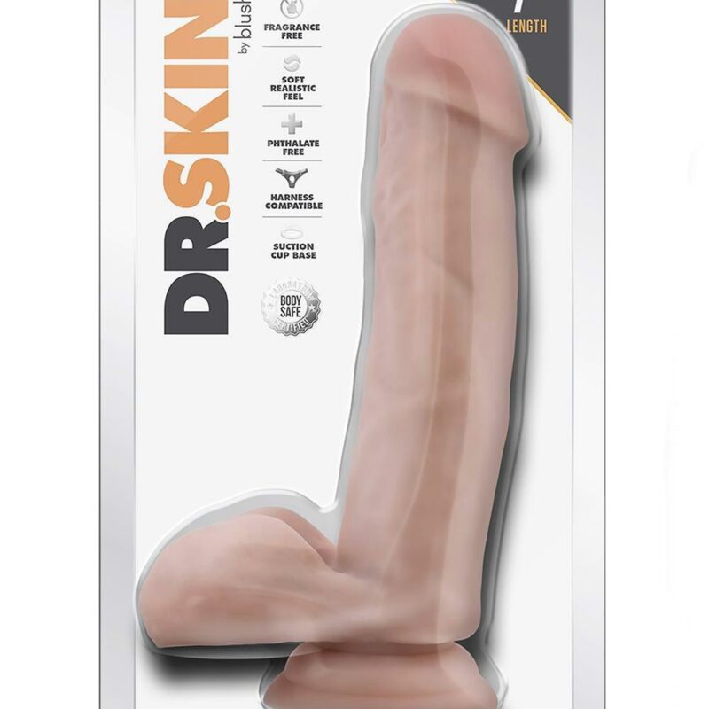 DR. SKIN DR. MARK 7 INCH DILDO WITH BALLS BEIGE