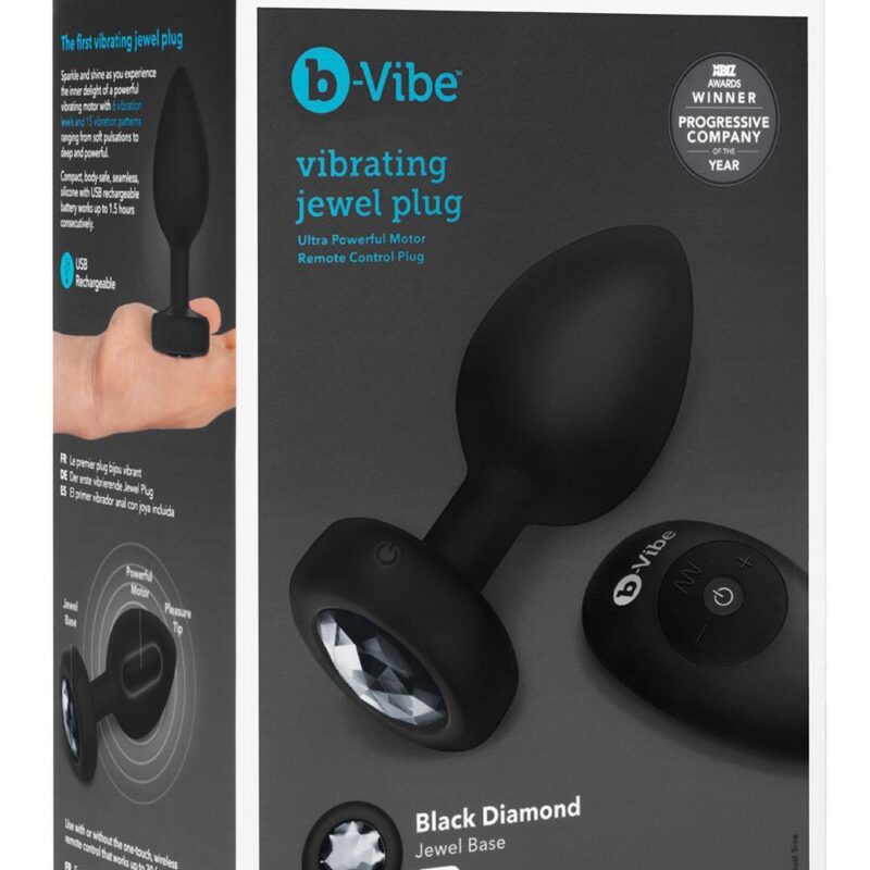 B-Vibe Vibrating Jewel Plug – vibruojantis kamštis su kristalu
