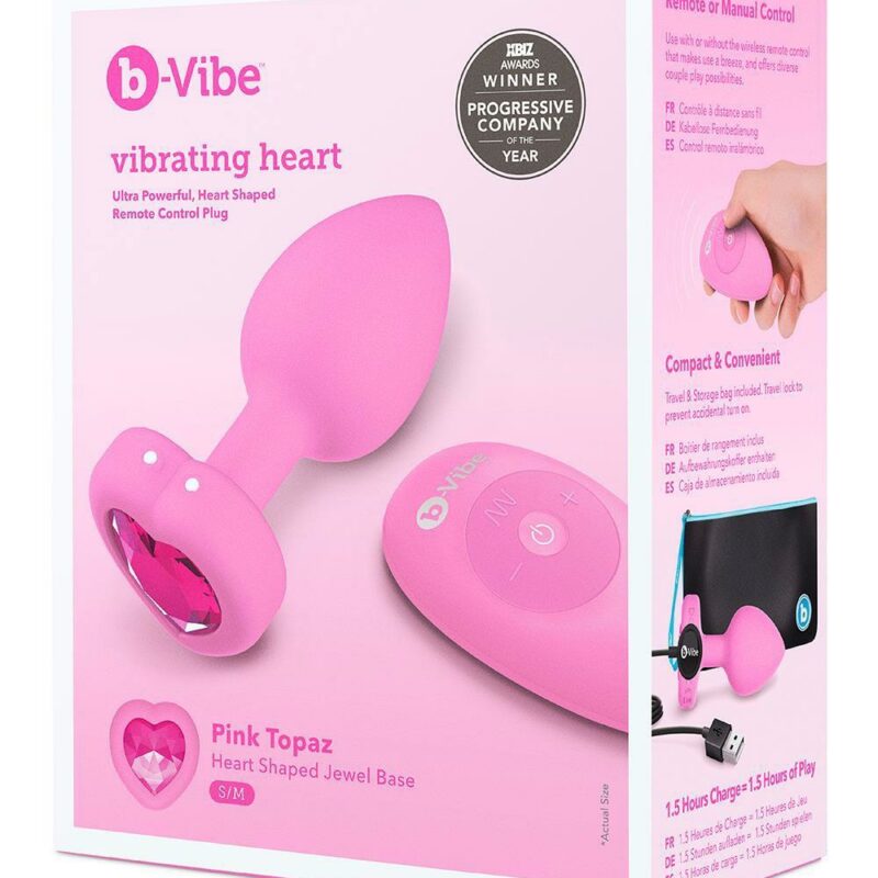 Vibruojantis analinis kamštis su širdele ir kristalu