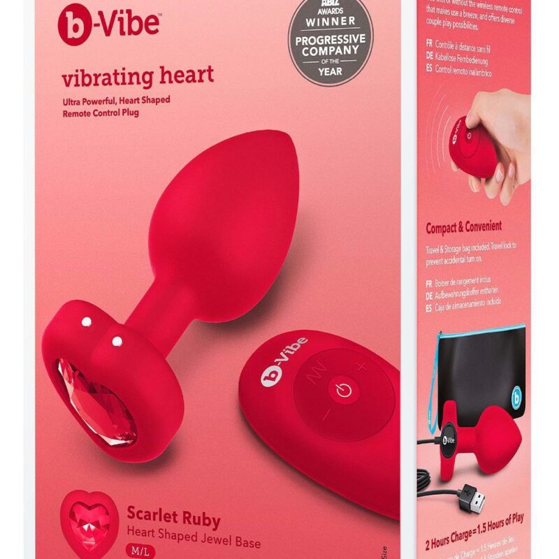 Vibruojantis analinis kamštis su širdele ir kristalu