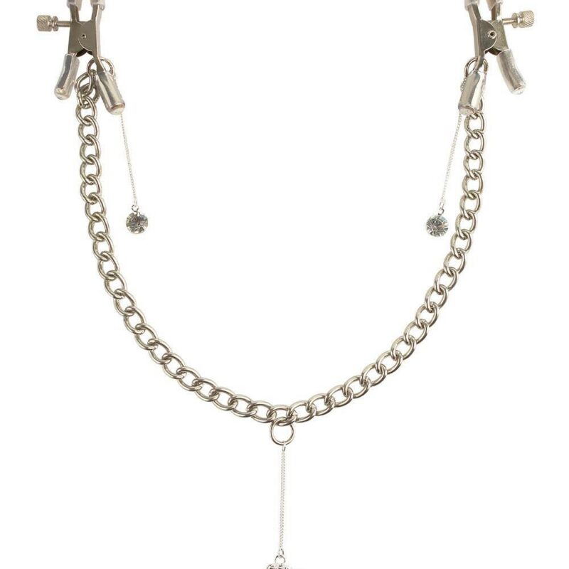 Fetish Fantasy Series Crystal Nipple Clamps Silver