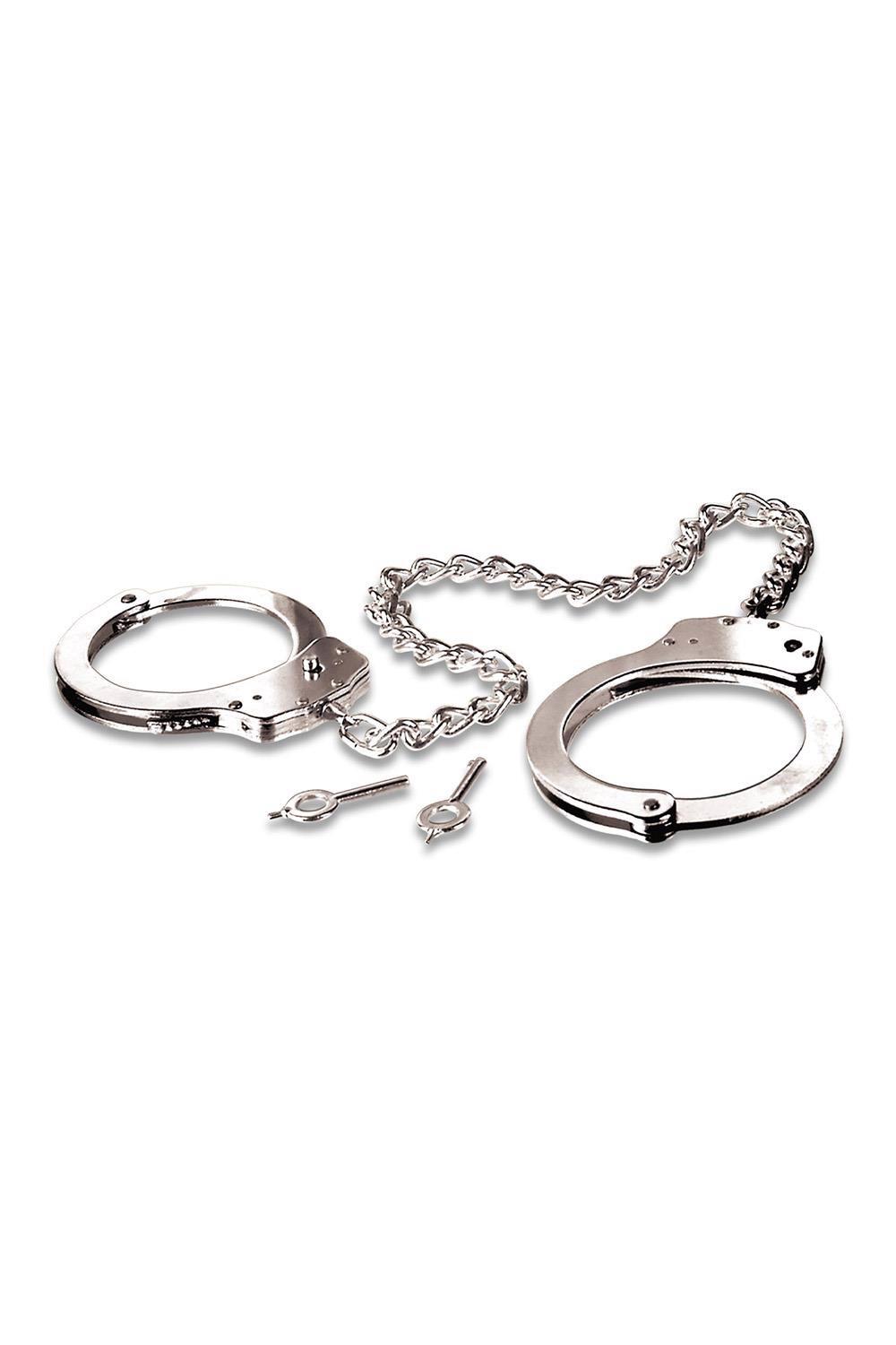 Fetish Fantasy Series Metal Leg Cuffs Silver