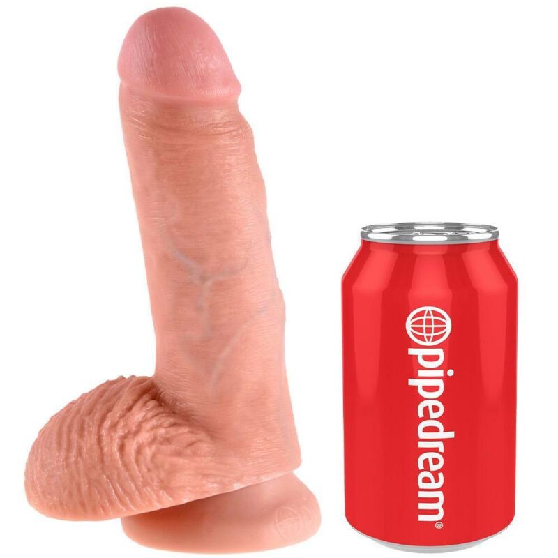 King Cock – realistinis dildo su sėklidėmis (7 colių)