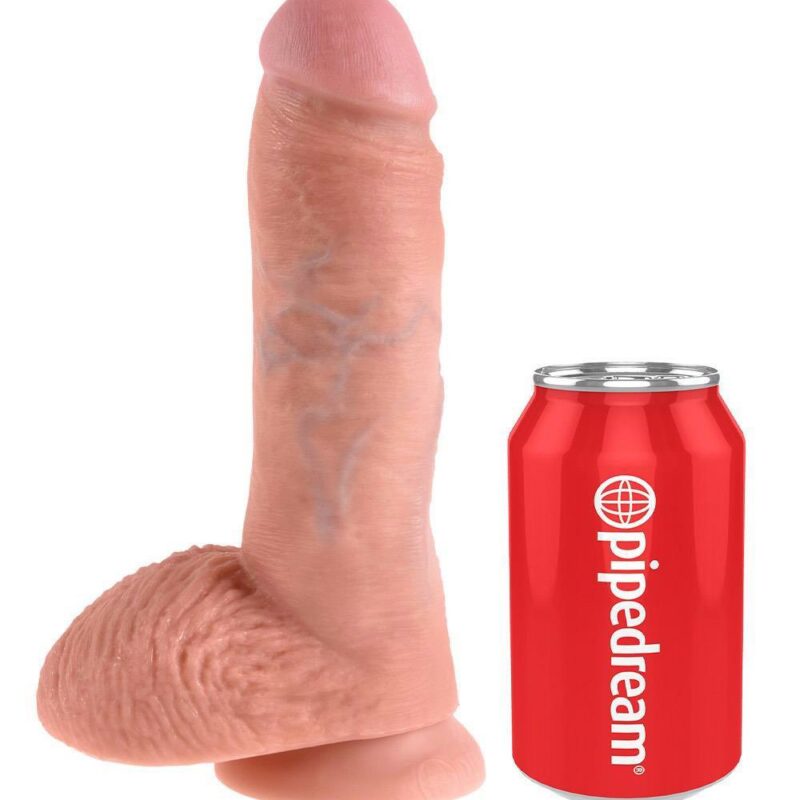 King Cock – realistinis dildo su sėklidėmis (8 colių)