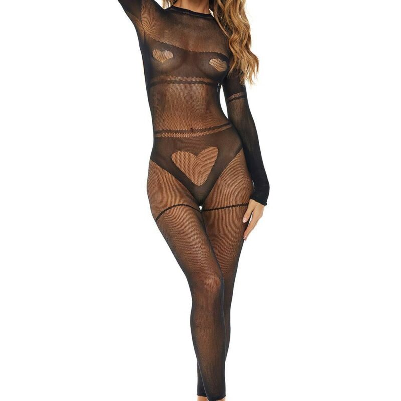 Mad Love Bodystocking Black – juodas erotiškas bodistokingas (kūno kojinė) (vienas dydis)