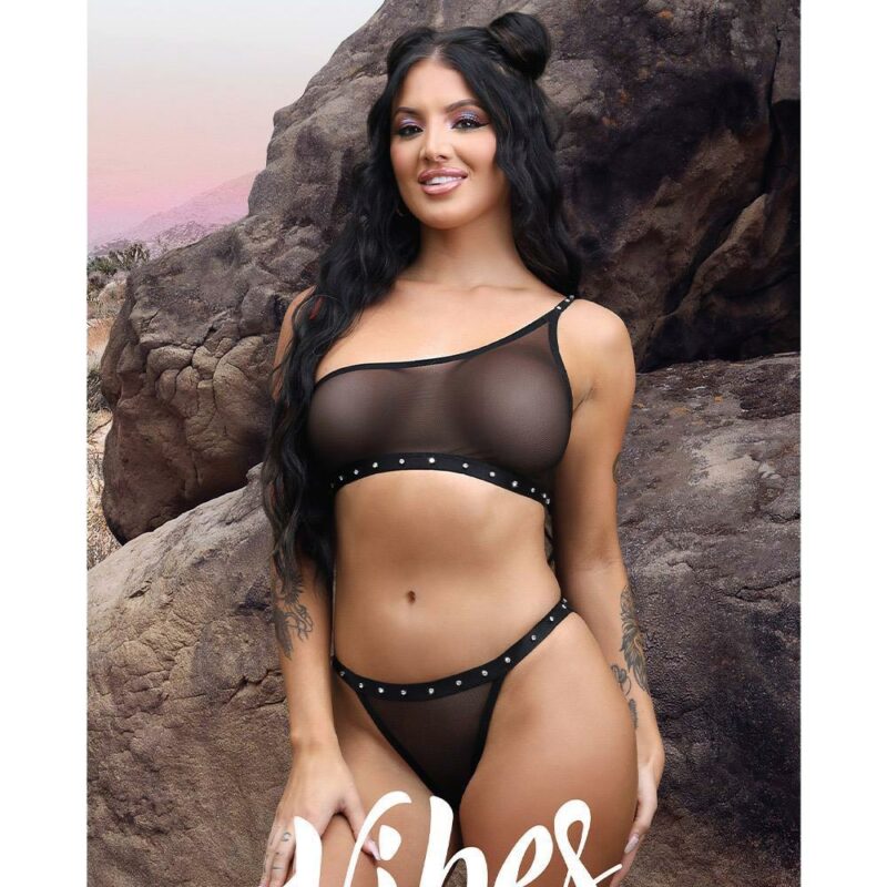 Bad Bitch Bling Bralette & Bikini Panty – apatinio trikotažo komplektas (M/L dydis)