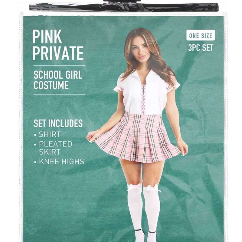 TEACHER PET 2 PCS PINK PRIVATE SCHOOLGIRL COSTUME