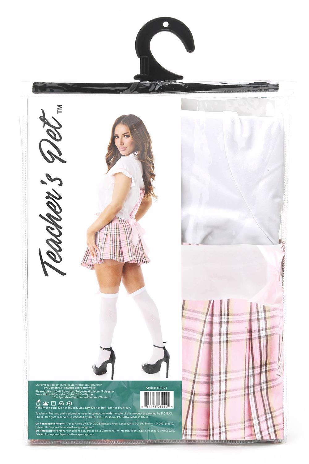 TEACHER PET 2 PCS PINK PRIVATE SCHOOLGIRL COSTUME - Image 4