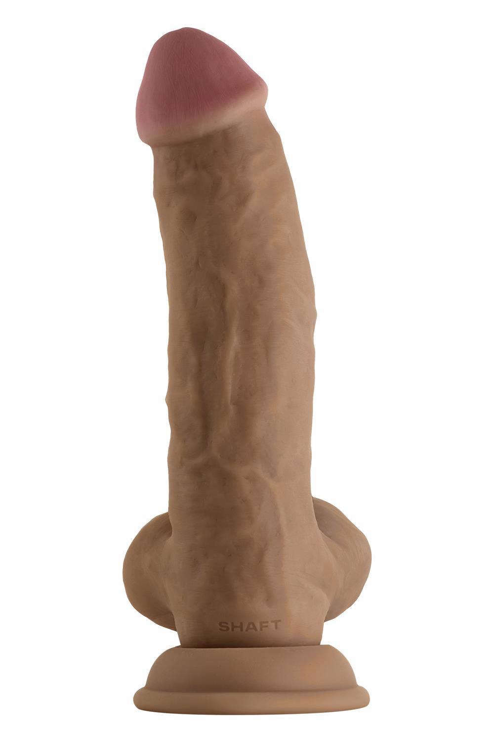 Shaft Model N – realistinis silikoninis dildo su sėklidėmis (8.5 colių, ąžuolo) - Image 3