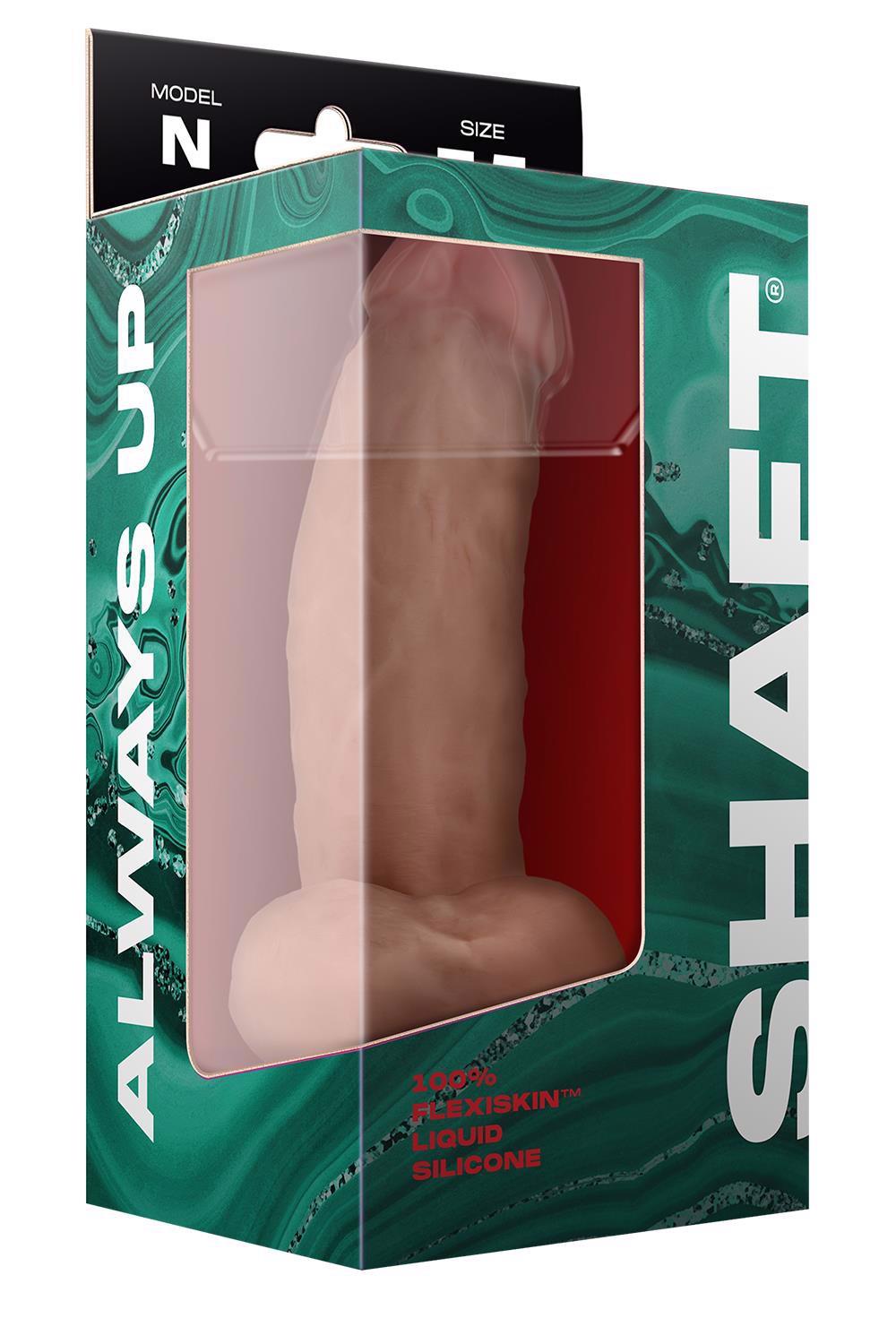 Shaft Model N – realistinis silikoninis dildo su sėklidėmis (7.5 colių, pušies)
