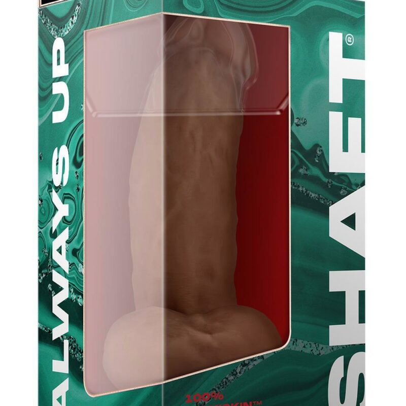 Shaft Model N – realistinis silikoninis dildo su sėklidėmis (7.5 colių, ąžuolo)