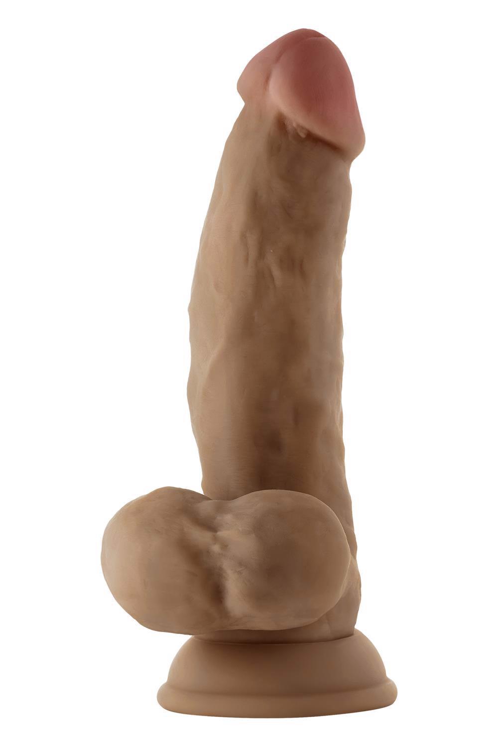 Shaft Model N – realistinis silikoninis dildo su sėklidėmis (7.5 colių, ąžuolo) - Image 2