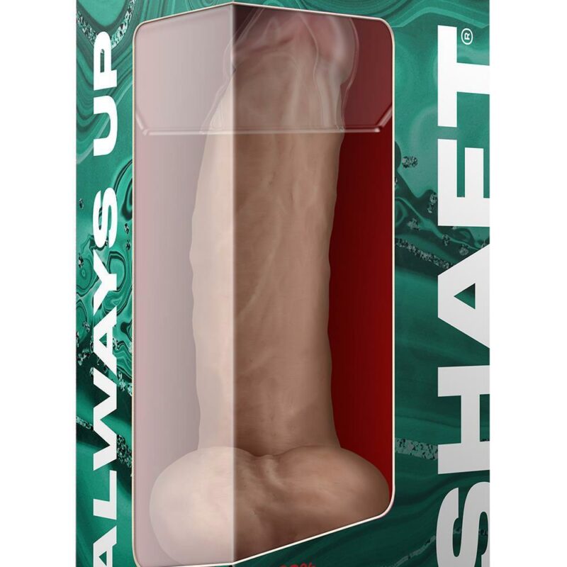 Shaft Model N – realistinis silikoninis dildo su sėklidėmis (9.5 colių, pušies)