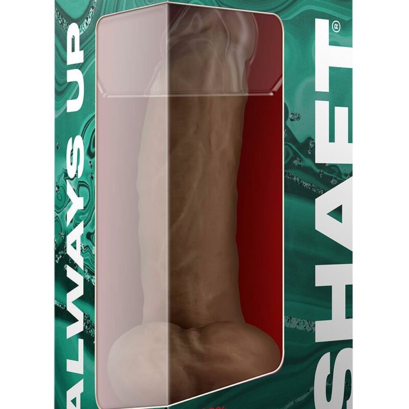 Shaft Model N – realistinis silikoninis dildo su sėklidėmis (9.5 colių, ąžuolo)
