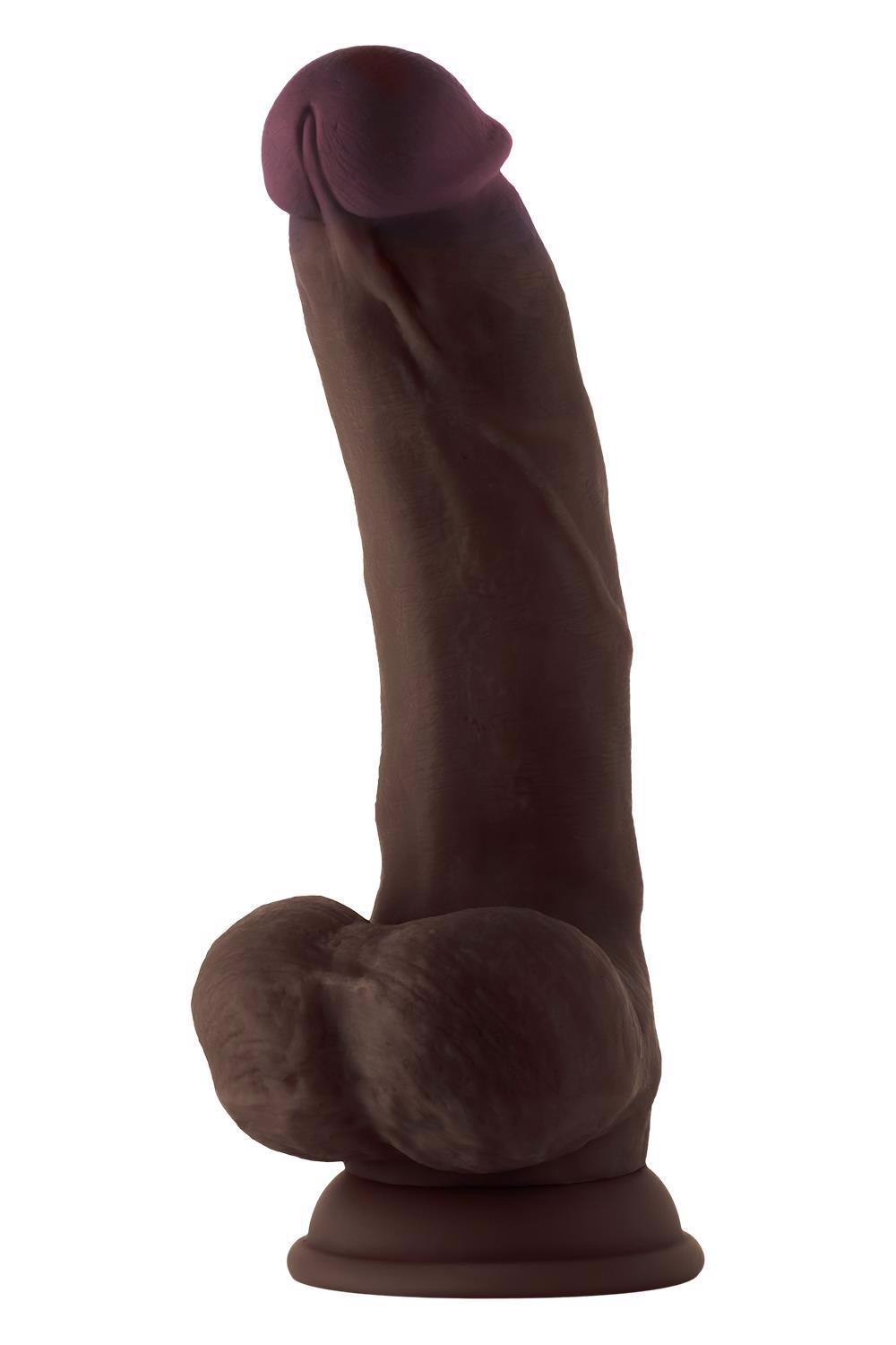 Shaft Model C – realistinis silikoninis dildo su sėklidėmis (8.5 colių, mahogany) - Image 2