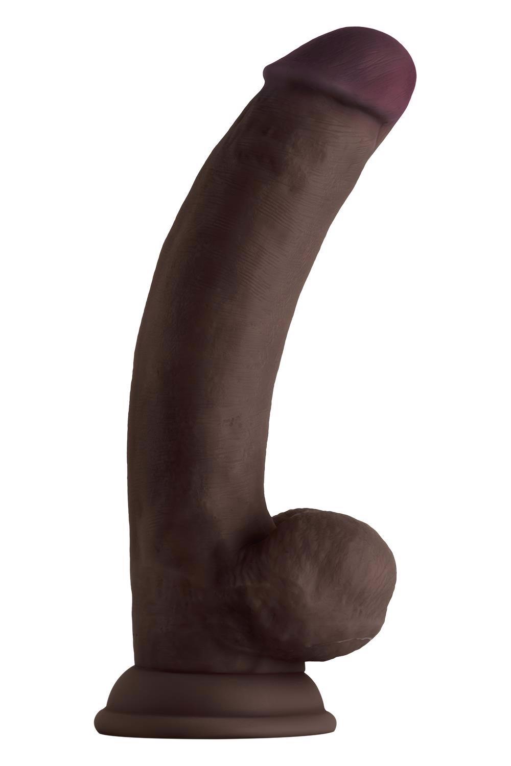 Shaft Model C – realistinis silikoninis dildo su sėklidėmis (8.5 colių, mahogany) - Image 3