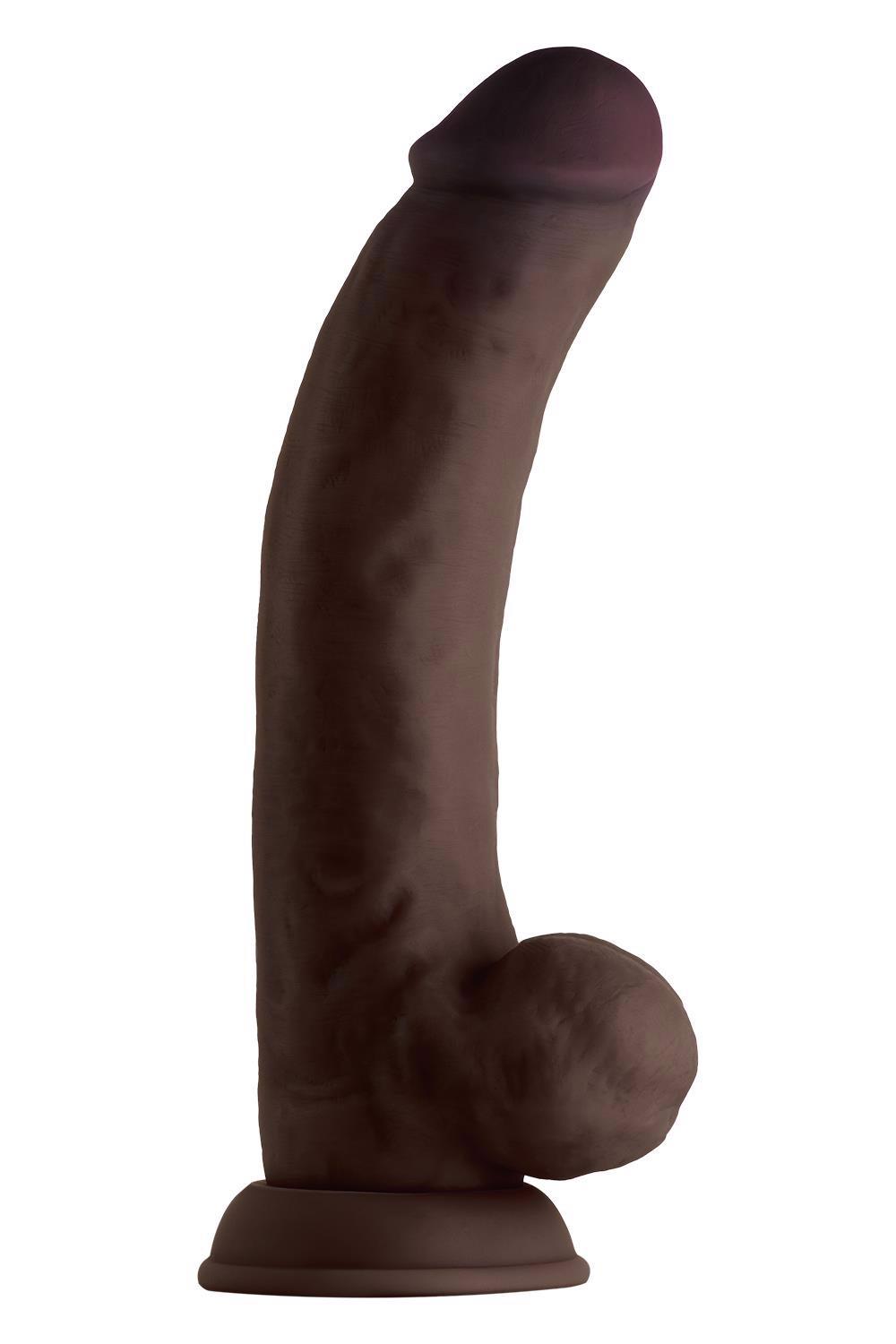 Shaft Model C – realistinis silikoninis dildo su sėklidėmis (9.5 colių, mahogany) - Image 3