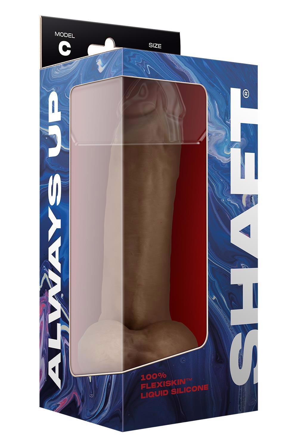 Shaft Model C – realistinis silikoninis dildo su sėklidėmis (9.5 colių, ąžuolo)