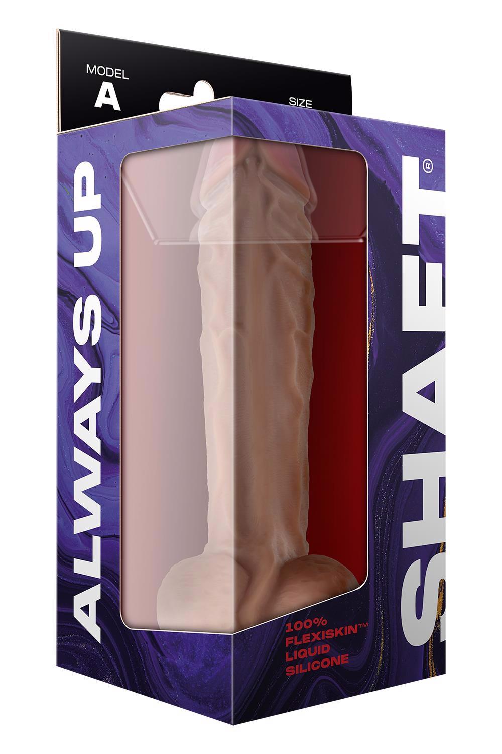 Shaft Model A – realistinis silikoninis dildo su sėklidėmis (10.5 colių, pušies)