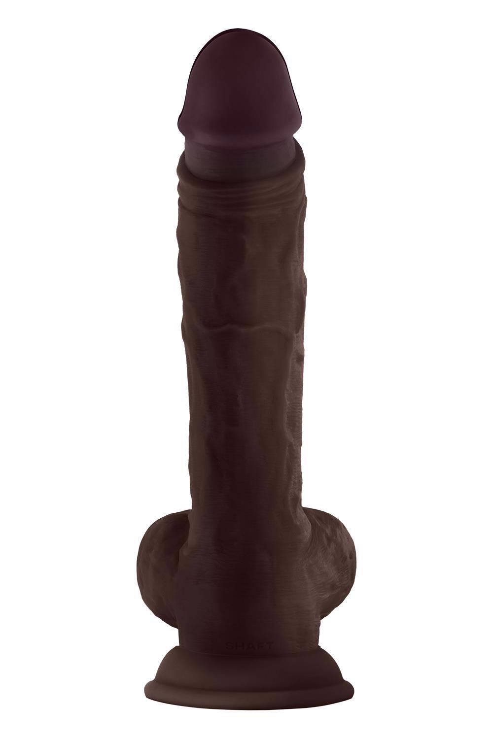 Shaft Model A – realistinis silikoninis dildo su sėklidėmis (10.5 colių, mahogany) - Image 4
