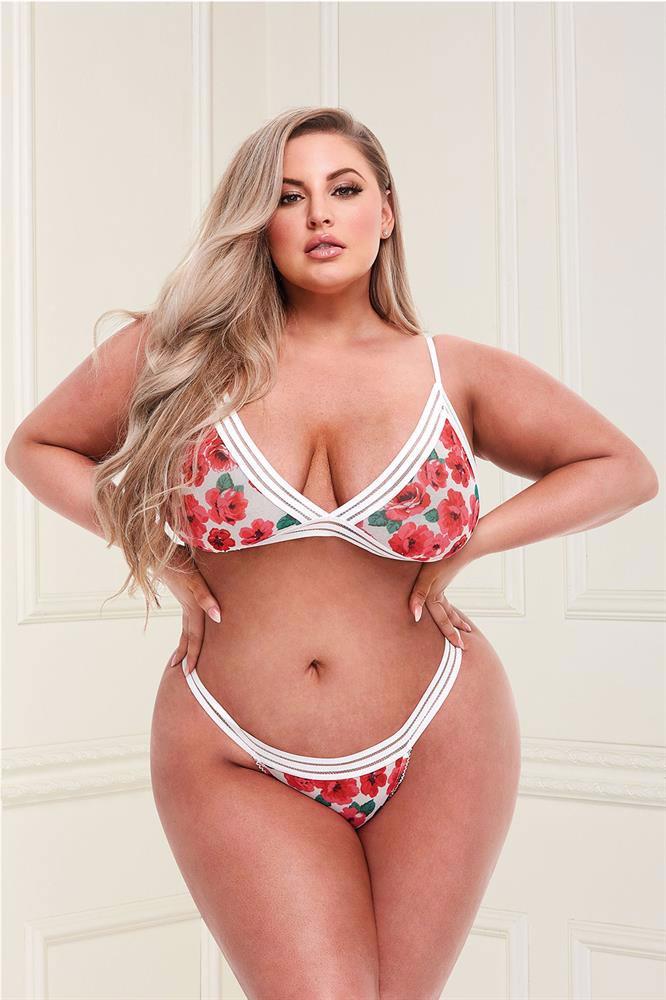 Baltas nėriniuotas apatinio trikotažo komplektas (XL) - Image 2