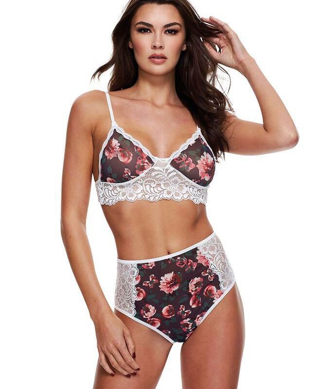 Pilkas nėriniuotas apatinio trikotažo komplektas (M/L)