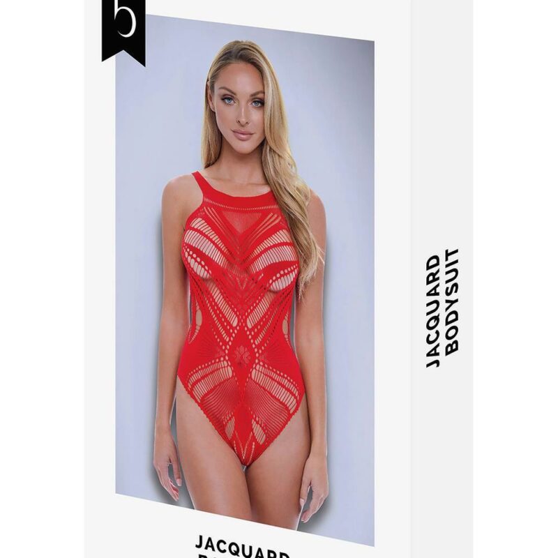 Baci Jacquard Bodysuit Red – raudonas gundantis glaustinukas (bodis) (vienas dydis)
