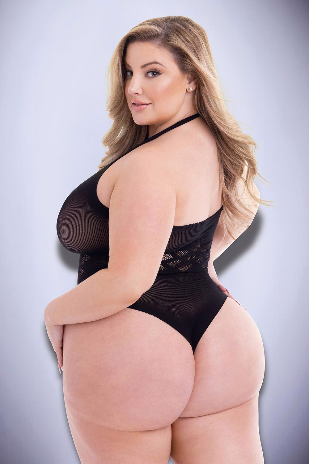 Baci Jacquard Bodysuit Black – juodas gundantis glaustinukas (bodis) (plius dydis) - Image 4