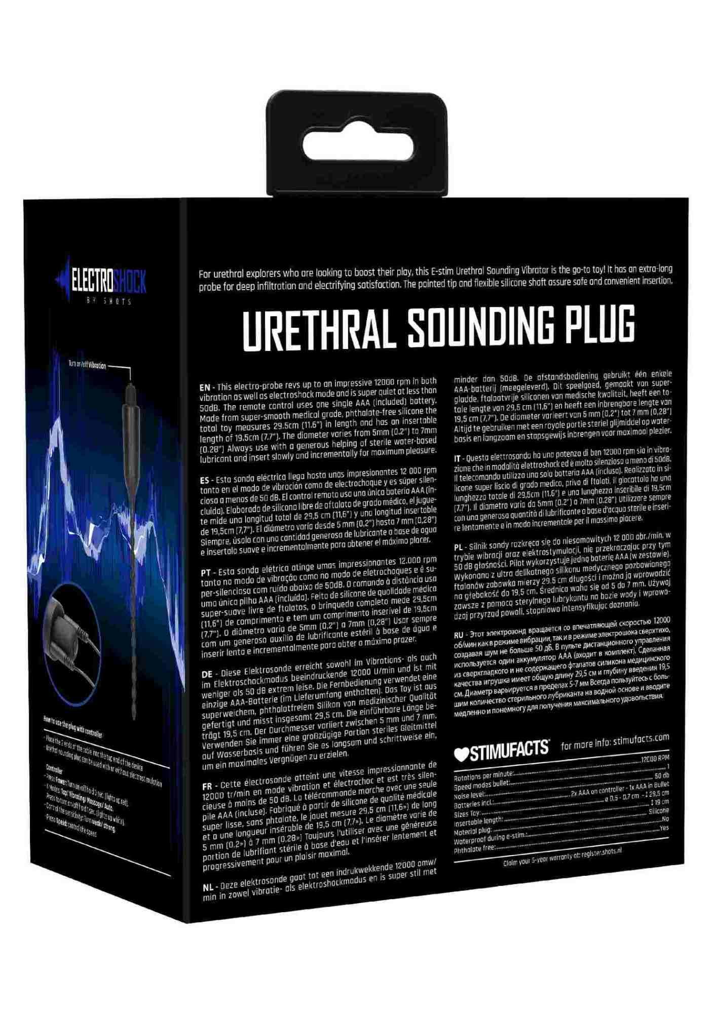 E-Stimulation Vibrating Urethral Sounding Plug - Black - Image 6