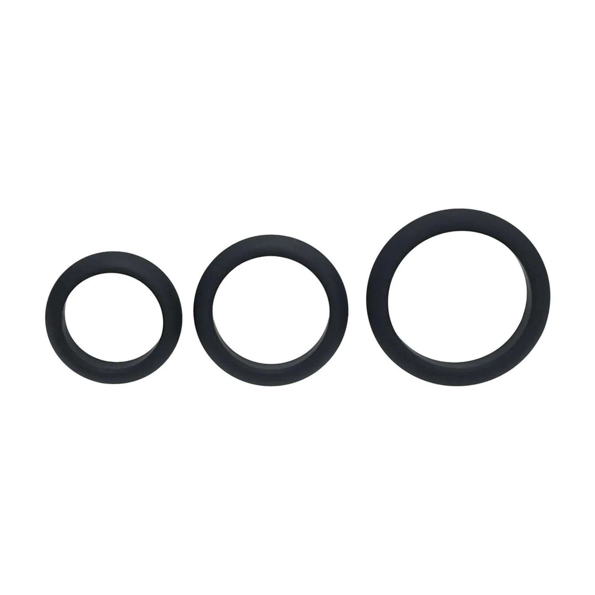 Silikoninių erekcijos žiedų rinkinys (juodas) - Image 4