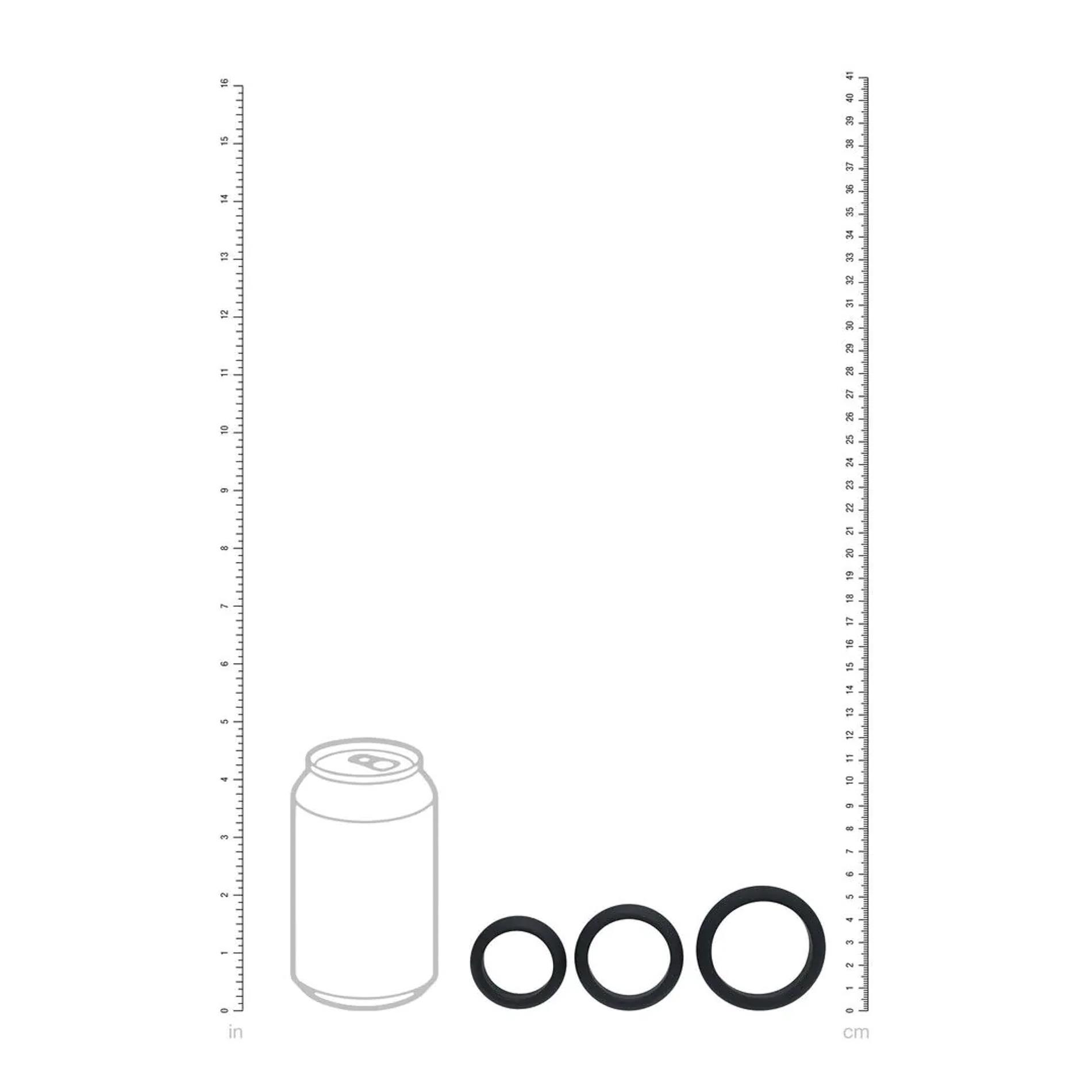 Silikoninių erekcijos žiedų rinkinys (juodas) - Image 5