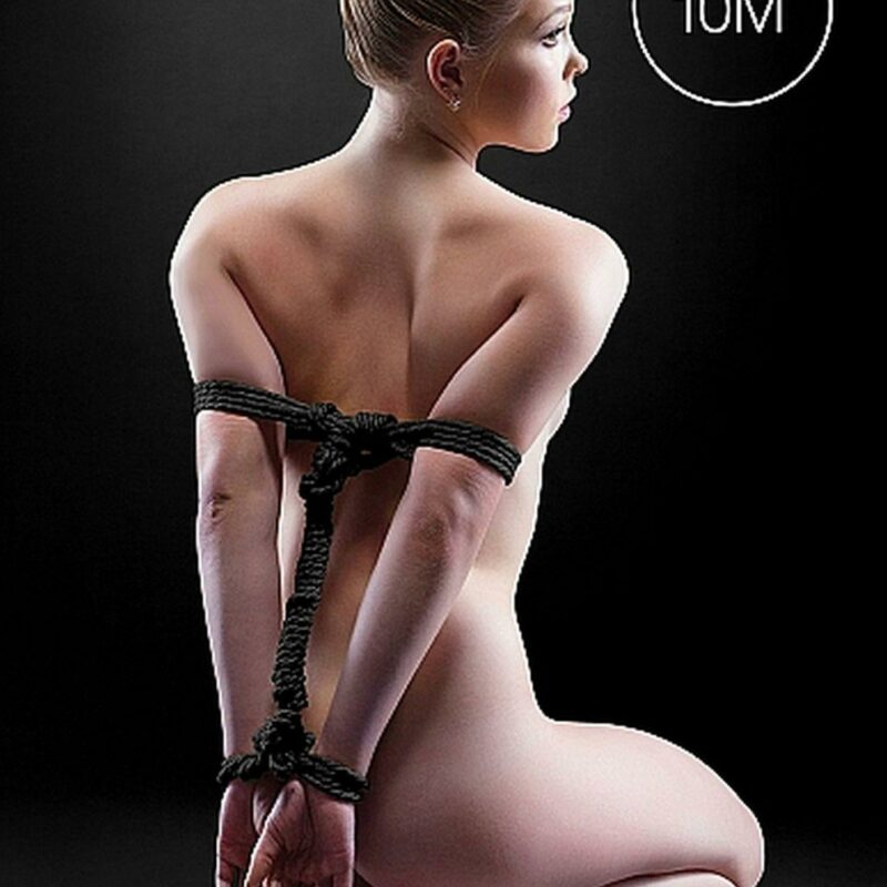 Minkšta bondage virvė (10 m, juoda)