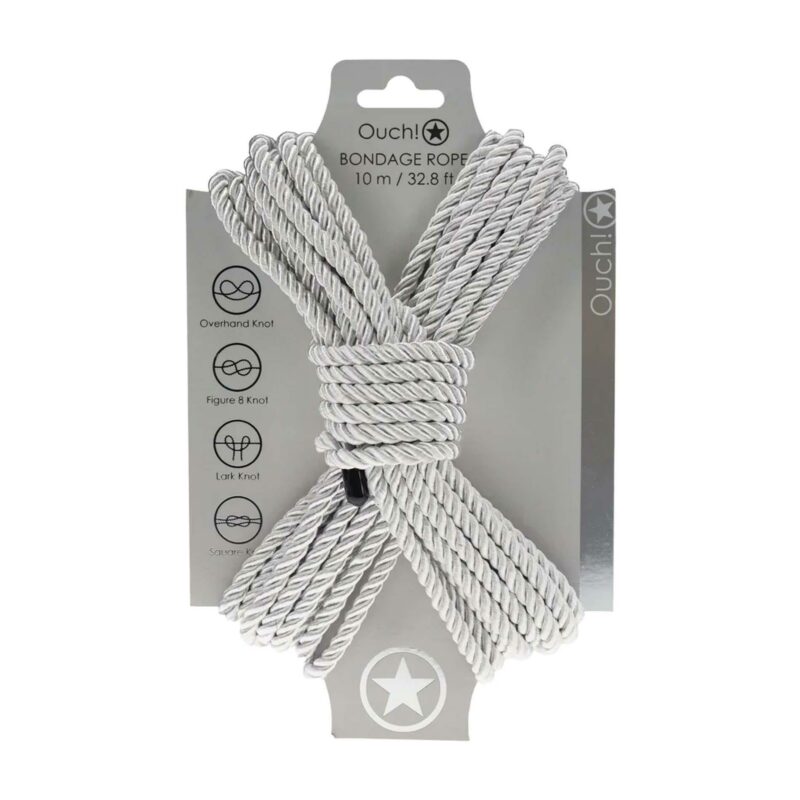 Minkšta bondage virvė (10 m, sidabrinė)