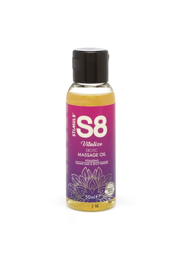 S8 Massage Oil – masažo aliejus (laimas ir imbieras, 50 ml)