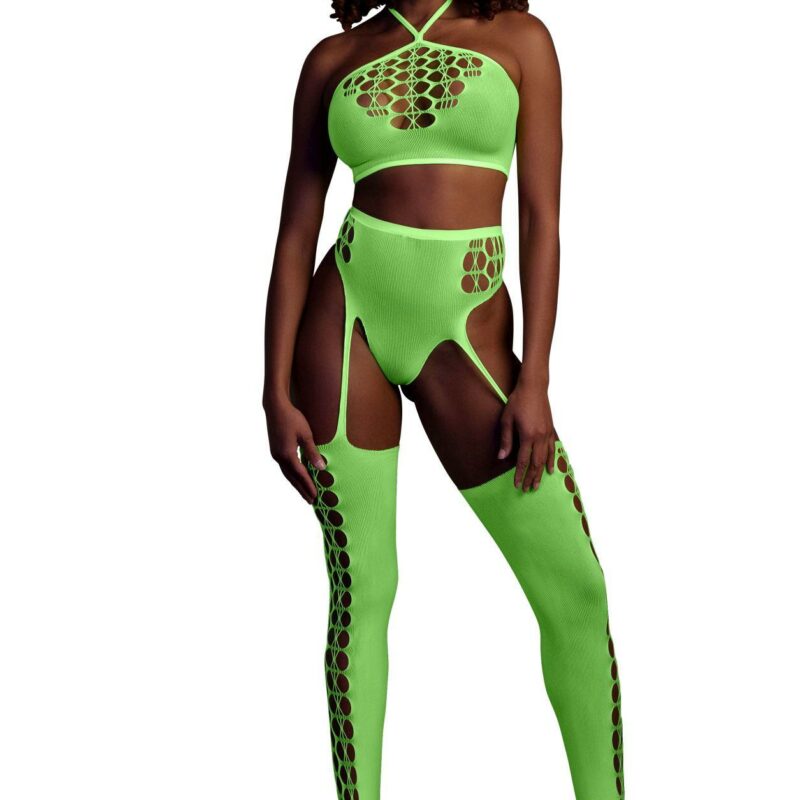 Gundantis erotinis komplektas (žalias) (XS/XL)