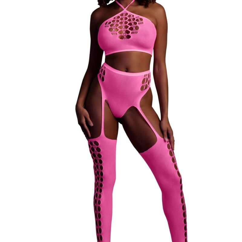 Gundantis erotinis komplektas (rožinis) (XS/XL)