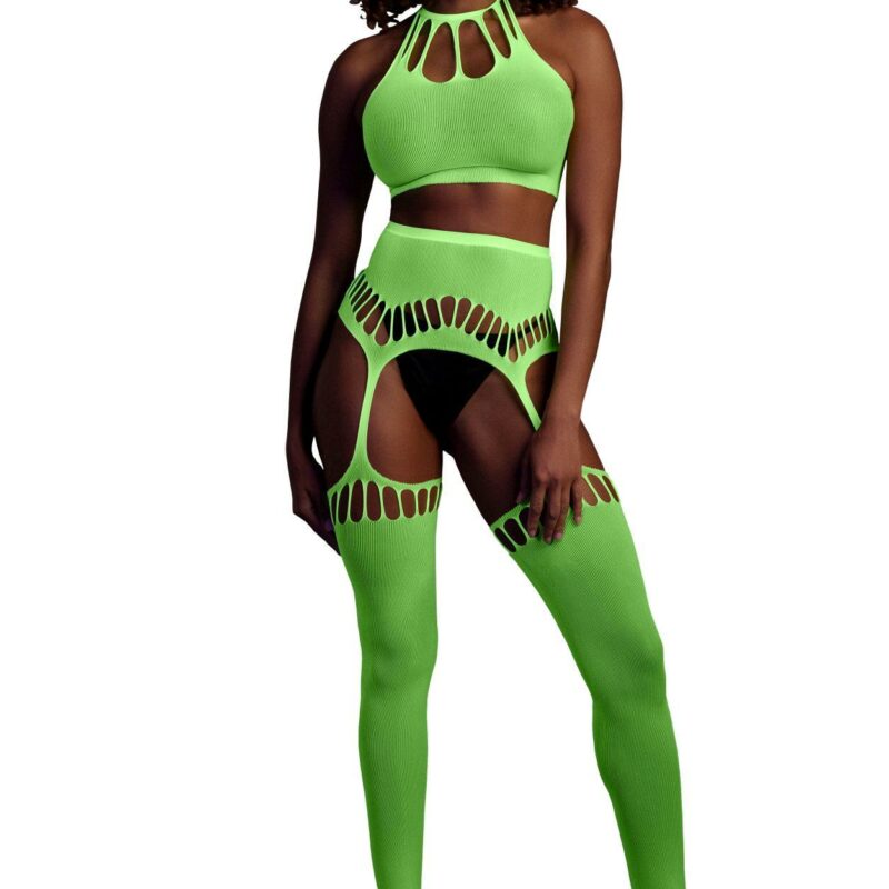 Gundantis erotinis komplektas (žalias) (XS/XL)