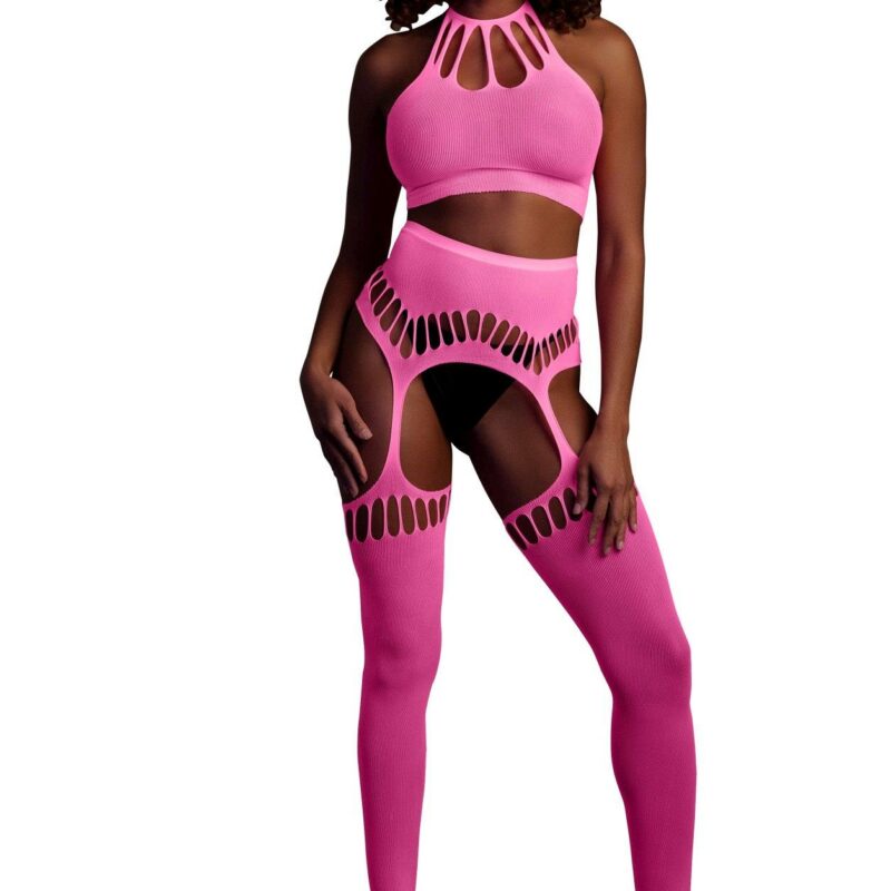 Gundantis erotinis komplektas (rožinis) (XS/XL)