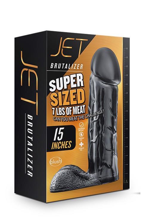 Jet Brutalizer – milžiniškas analinis stimuliatorius (38 cm) (juodas)